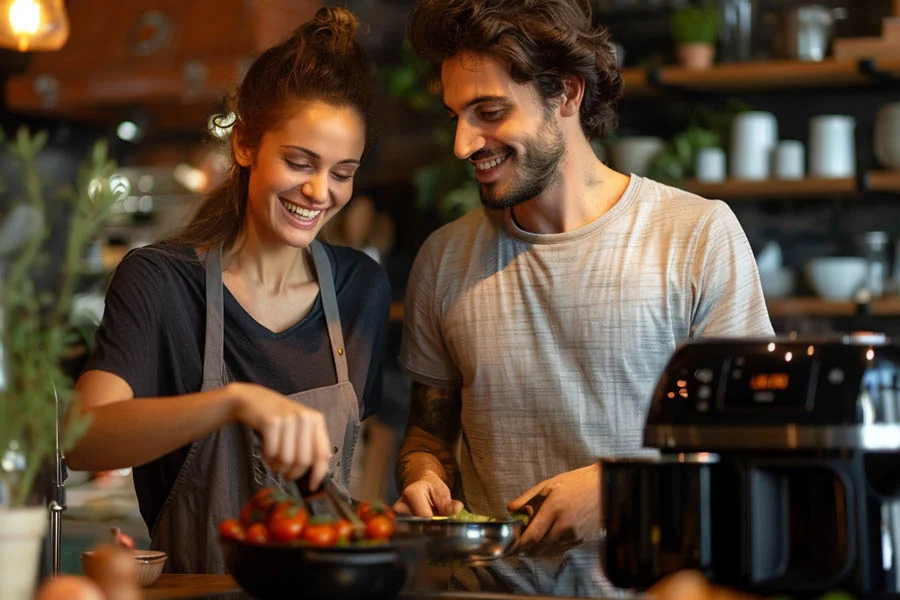 air fryer with stainless steel basket